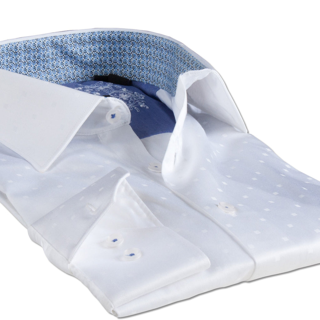 Park West Men's Luther Box Dobby Dress Shirt in White - Saratoga Saddlery & International Boutiques
