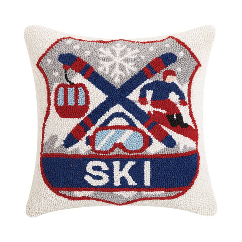 Ski Pillow for your Ski Lodge Home Decor Blue Truck Designed by Mary Lake Thompson