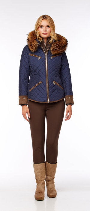 M. Miller Women's Kristene Quilted Jacket With Natural Finn Racoon Microtech - Saratoga Saddlery & International Boutiques