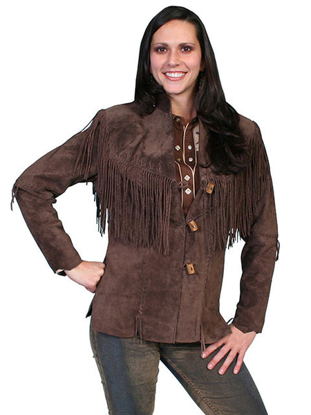 Scully Women s Cheyenne Toggle Boar Suede Jacket Chocolate Saratoga Saddlery International Boutiques