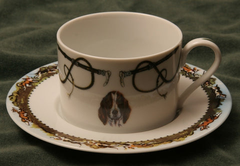 Artfully Equestrian Breakfast Plate Fox Hunting Fox and Whip