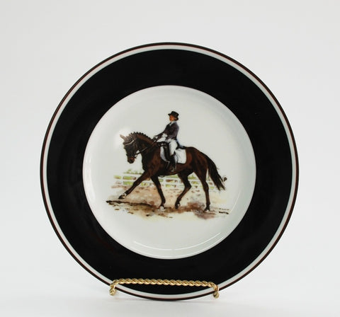 Artfully Equestrian Breakfast Plate Fox Hunting Fox and Whip