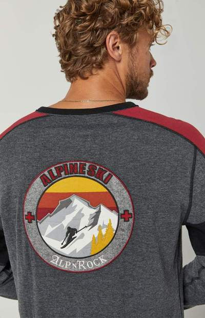 Alp N Rock ALPINE SKI CREW shirt Heather Black Mens ON SALE