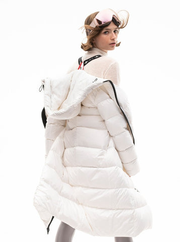 Parajumpers Leah Womens Long Jacket in white FW22up