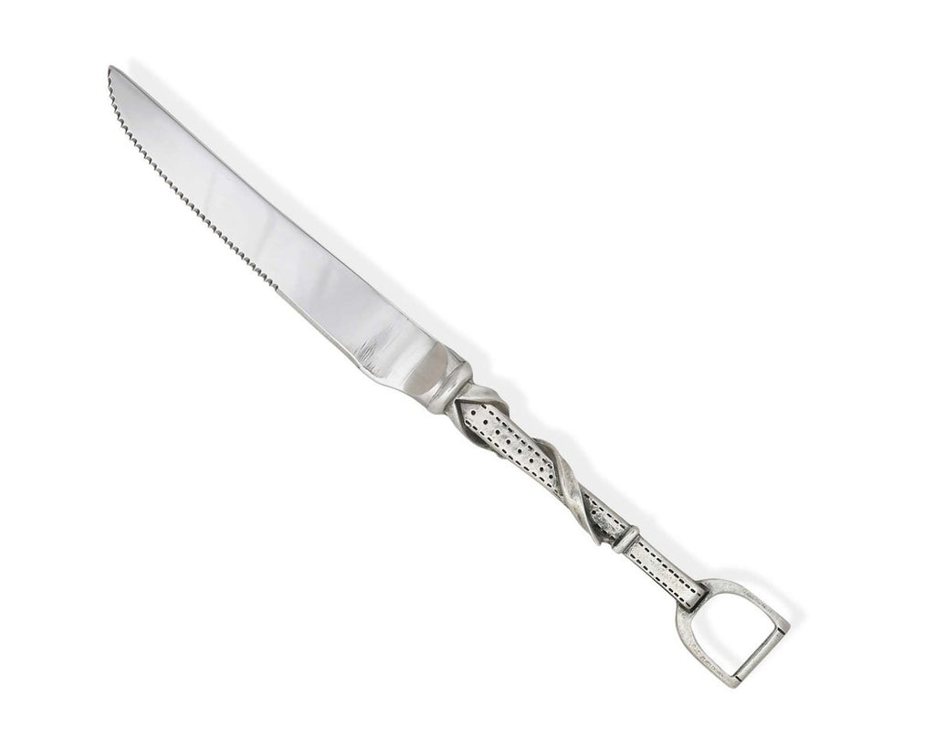 Vagabond House Pewter Stirrup Steak Knives Set of 6 - S2