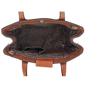 Brighton Carlina Top Handle in Whiskey/Cognac - Saratoga Saddlery & International Boutiques
