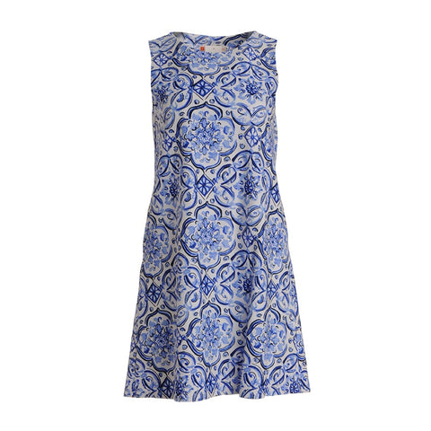 Jude Connally Beth Shift Dress in Tonal Paisley Sapphire ON SALE!