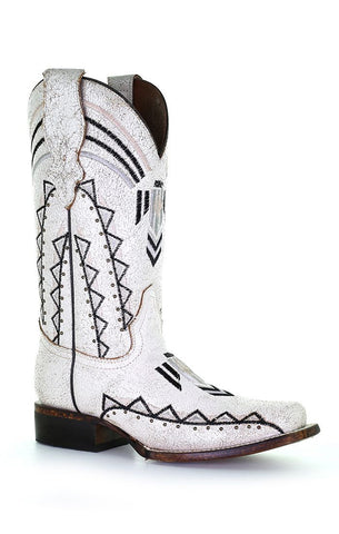 Circle G Men's Black and Grey Embroidered Boot L5179