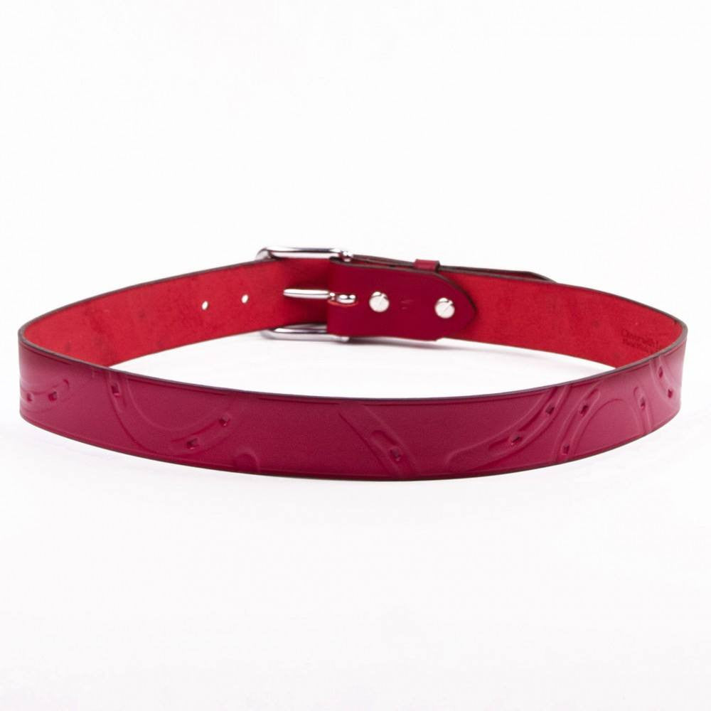 Clever with Leather Hoofprint Belt - Red - Saratoga Saddlery & International Boutiques