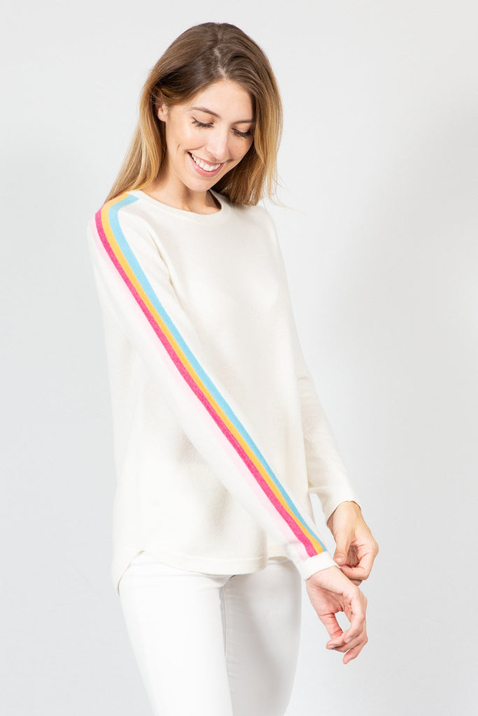 Two Bees Cashmere Surf Stripe Sweater SS21 - Saratoga Saddlery & International Boutiques