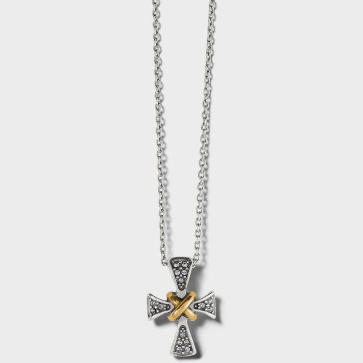 Brighton Meridian Two Tone Mini Cross Necklace JM7290 FW22