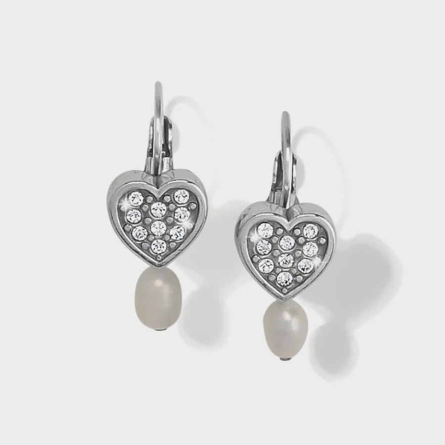 Brighton Meridian Zenith Heart Pearl Leverback Earrings JA9271 FW22