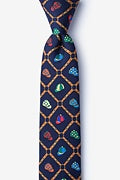 Alynn Men's Silk Tie Horse Racing Win Place Show in Navy