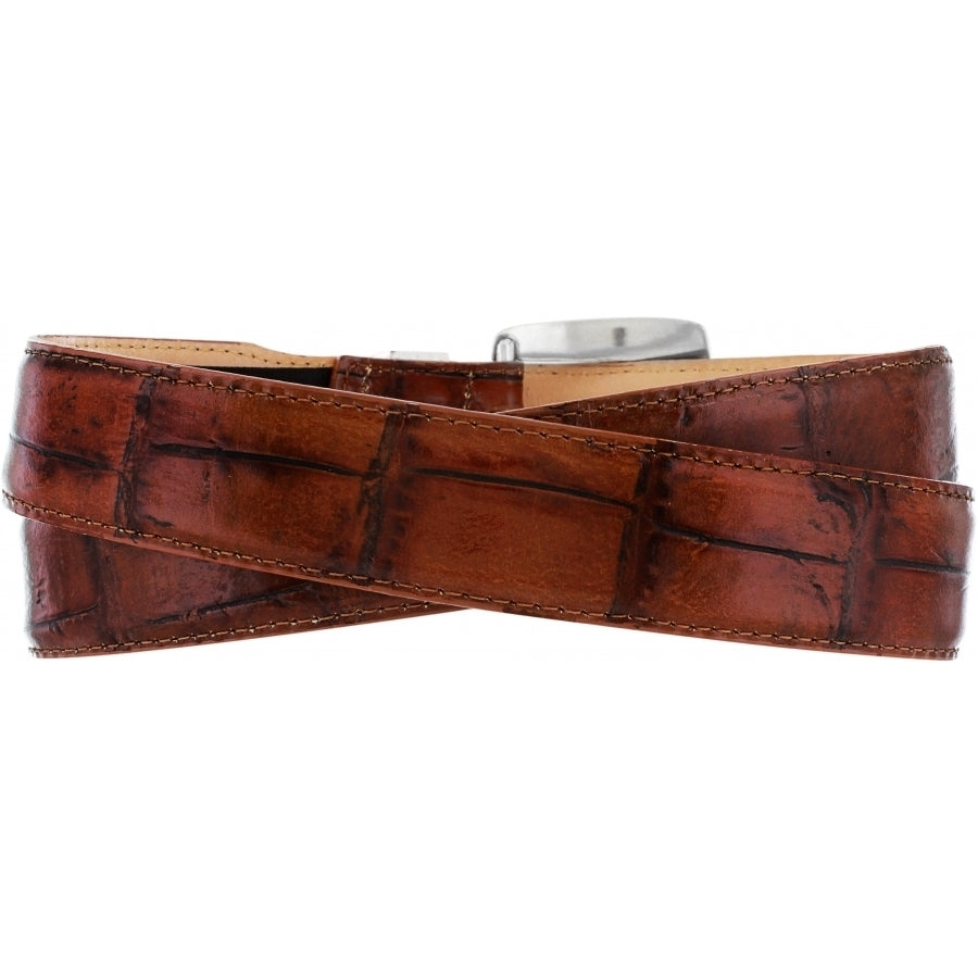 Brighton Alpine Croco Taper Mens Belt in cognac 12506 FW22 - Saratoga Saddlery & International Boutiques