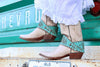 Cowboy Boot Accessories Boot Lassos Hummingbird in Aqua Blue Leather

