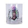 Jockey in Horseshoe Horse Racing Rocks Glass