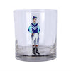 Blue Standing Jockey Rocks Glass