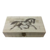 Horse Equestrian Engraved Ox Bone Box | Tabletop decor