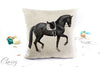 Dressage Horse Pillow Cover -  Horse Gifts Equestrian: Black