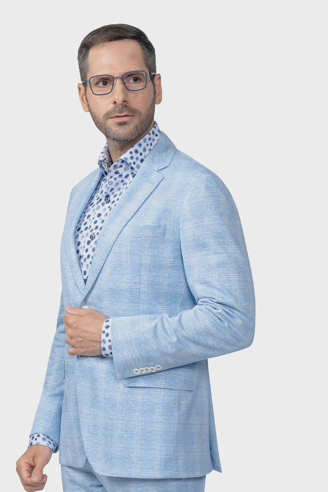 7 Downie Street Blazer Light Blue Plaid Stretch Nantucket Sports Coat