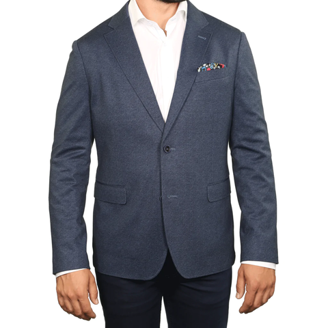 Au Noir William Jacquard Blazer Navy