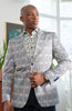 7 Downie Street Banff Plaid Sports Jacket Gray Blazer