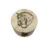 Horse Head Design Round Jewelry - Trinket Bone Box, 2-1/4