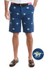 Cisco Short Stretch Twill Nantucket Navy with Racing Horses: Navy / 34 / 9