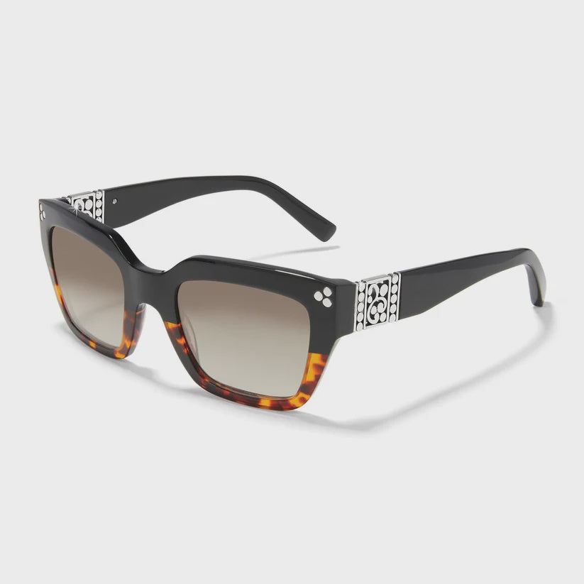 Brighton Women's Contemporary Square Tortoise Silver Sunglasses A13357