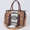 American Darling Hand Tooled Floral Western Leather Woven Saddle Blanket Tote Bag ADBG230P SS26