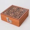 American Darling ADBGA350  Hand Tooled Leather Floral Carved Jewelry Case SS26