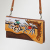 American Darling ADBGM179AR23 Handcrafted Western Tooled Leather Crossbody with Artistic Rodeo Design
