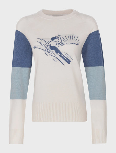 Alps & Meters Women's Sun Valley Knit Ivory Blue SS2425up