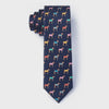Alynn Men's Navy Blue Silk Tie Horse Skinny  AL600908 SS26