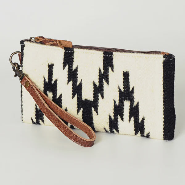 American Darling ADBG344AI Western Leather Wristlet Bag with Hand Woven Saddle Blanket SS26