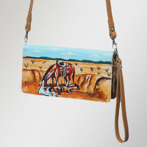 American Darling ADBGM169R32 Hand-Painted Leather Crossbody Purse - Multiple Western Scene SS26