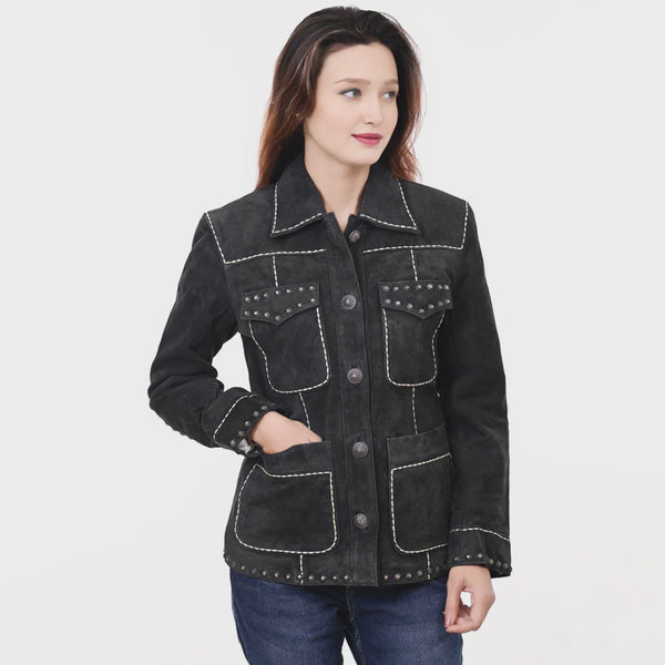 American Darling ADJKTLTR018 Leather Women Jacket dress SS25 - Saratoga Saddlery & International Boutiques