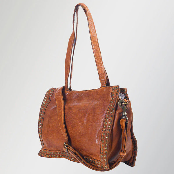 Soft Leather Shoulder Bag in Cognac Tan by American Darling SWC133