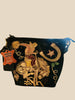 Black Leather Handbag with gold stitched bucking horse and cowboy Horse shoe 