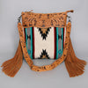 American Darling Large Cross body Bag  Leather & Woven Saddle Blanket with Fringes ADBG210 SS26