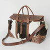 American Darling Western Hand Tooled Leather & Cowhide Travel Duffel Bag ADBG516F SS26