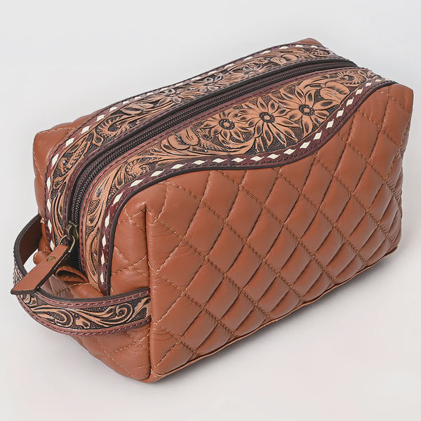 American Darling Western Toiletry Bag with Floral Carving  ADBG1675A SS26