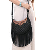 Black Crossbody Hand Tooled Genuine Western Leather Women American Darling ADBG1682