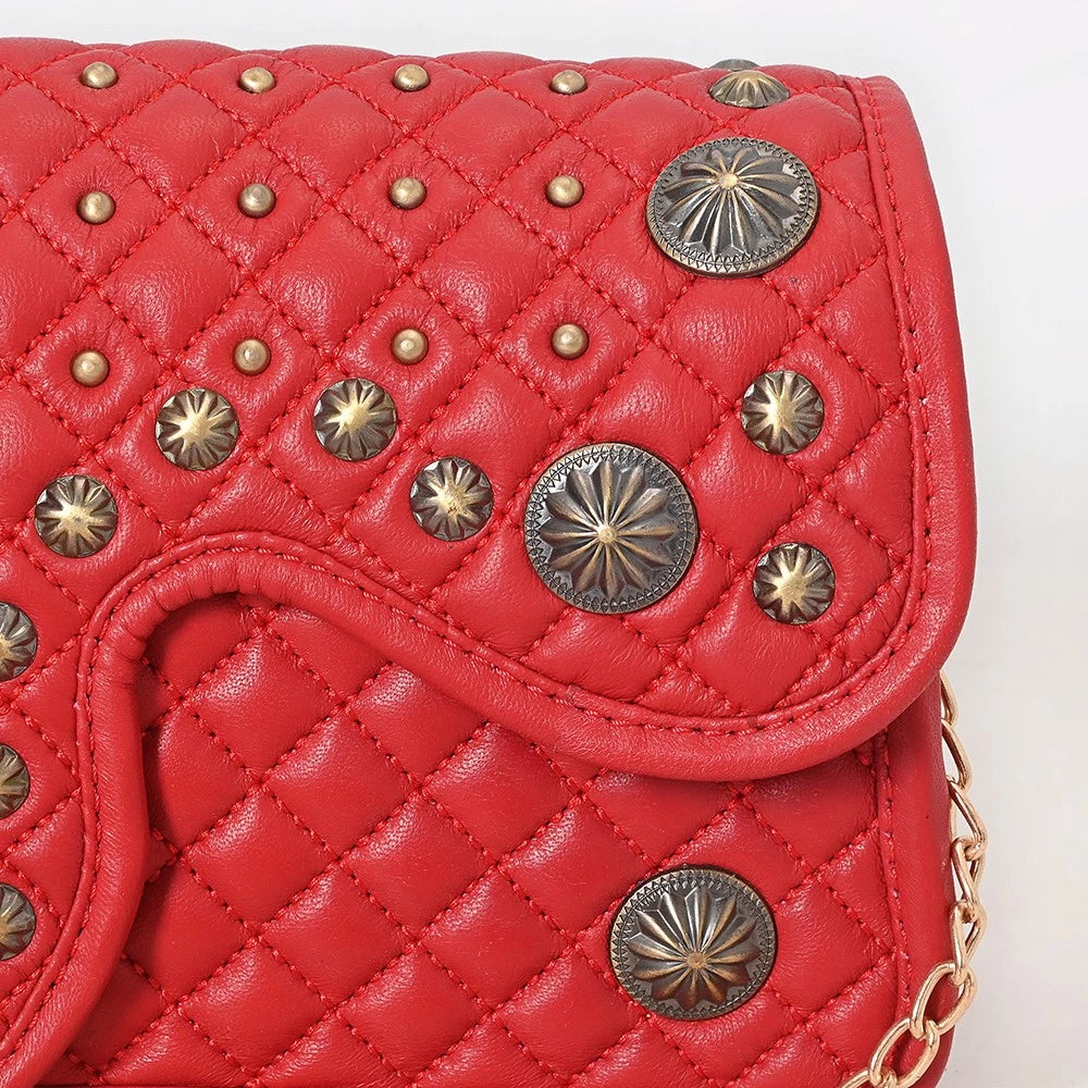 American Darling Red Crossbody Leather Bag ADBGA871 SS25