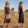 W.A.Y Poly Strap Champagne Black/Brown Horse Dress 194746 SS26