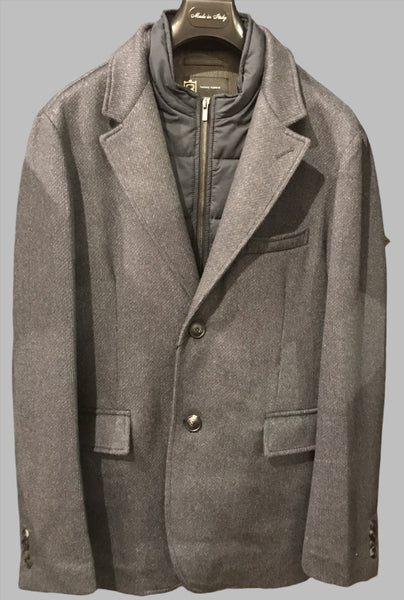 Bergen Men's Cashmere Wool Jacket Beige Grey Brown Made in Italy