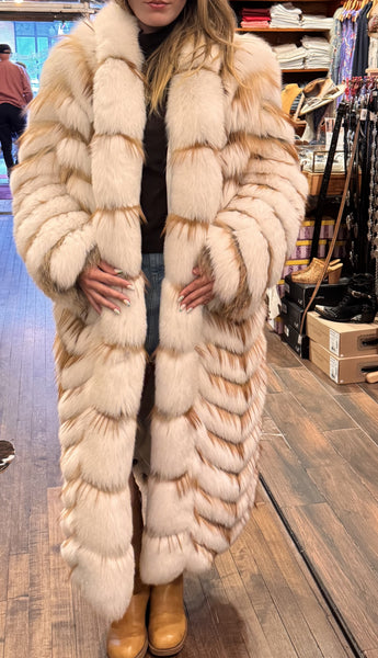 Bergen Of Norway Long White & Red Fox Coat FW26 RO