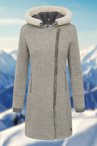 Stapf ANNIKA Grey Lero water-repellent Fine Wool Coat Made in Austria