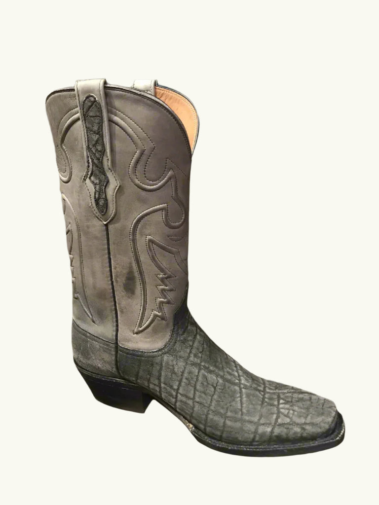 Men's Safari Grey Elephant Cowboy Boots USA Made by Black Jack Boots SG8012-V4