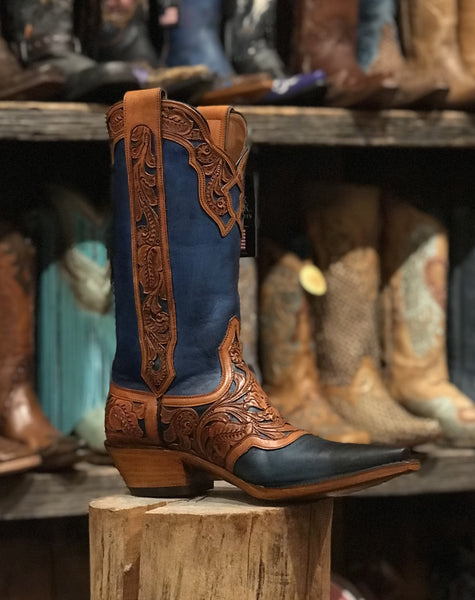 Black Jack Women's LBLHT1800 Blue Goat Tooled Stripe Boots SS25 - Saratoga Saddlery & International Boutiques
